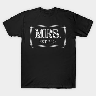 Mrs Est. 2024 Couples Matching Mr & Mrs T-Shirt